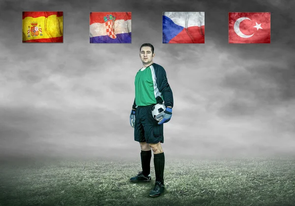 Voetbalspeler op het veld — Stockfoto