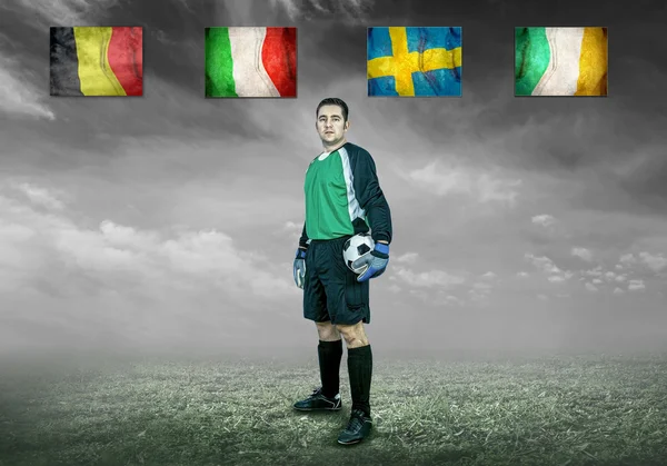 Soccer player on field — Stock Photo, Image