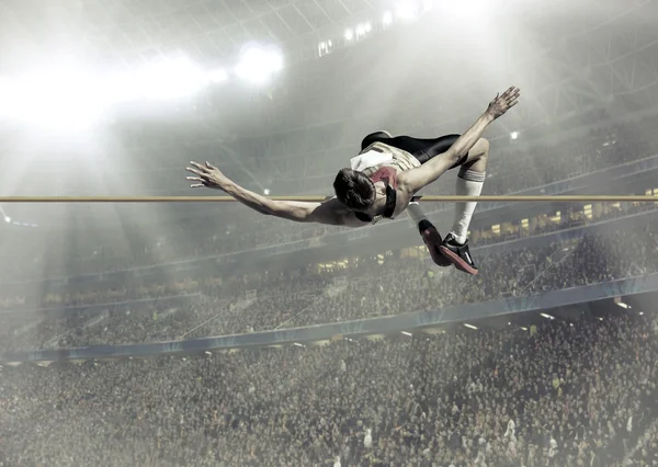 Leichtathletin im Hochsprung — Stockfoto