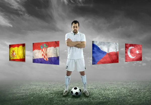 Soccer player on field — Stock Photo, Image