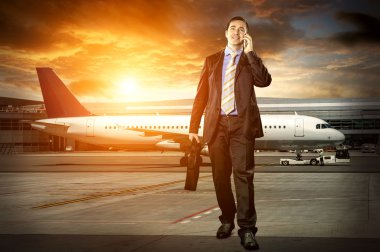 Havaalanı Bagaj ile işadamı