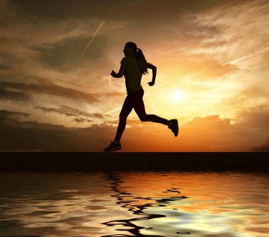 Female running on road