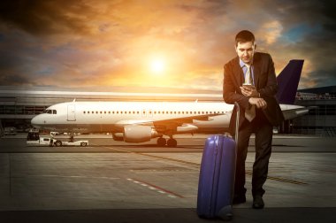Havaalanı Bagaj ile işadamı