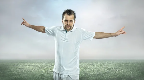 Soccer player after goal — Stock Photo, Image