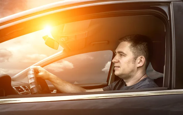 Man driving car — Stock Photo, Image