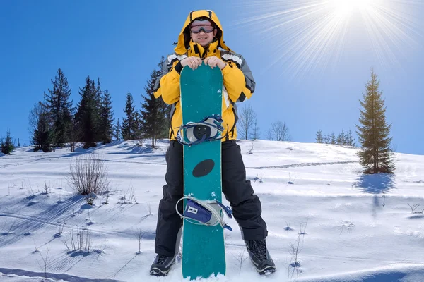 Man with snowboard — Stock Photo, Image