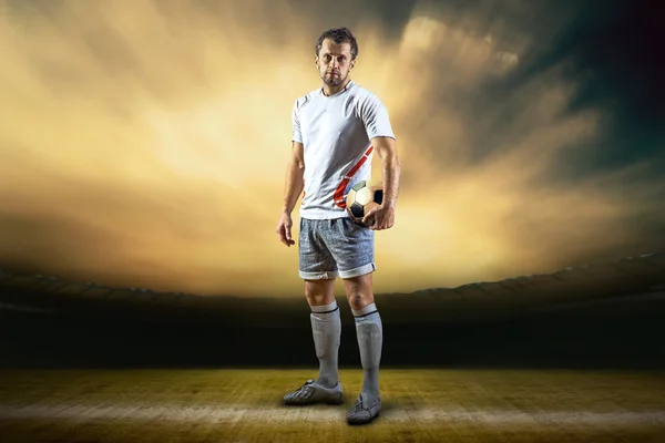 Soccer player with ball — Stock Photo, Image