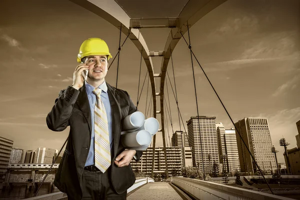 Architect in protective helmet — Stock Photo, Image