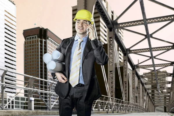 Architect in protective helmet — Stock Photo, Image