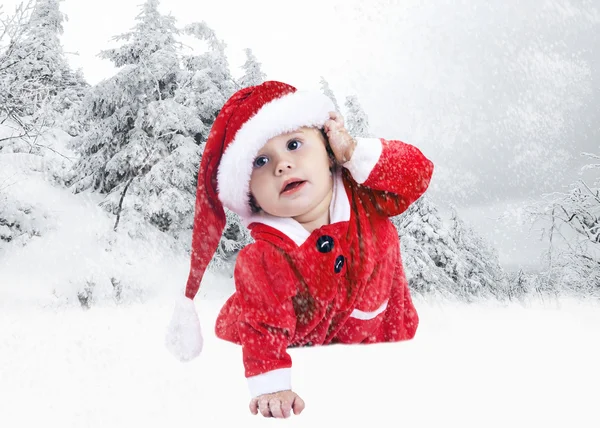 Baby in christmas hat — Stock Photo, Image