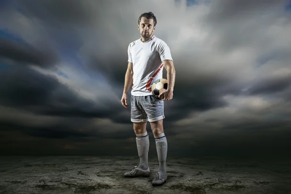 Soccer player with ball — Stock Photo, Image