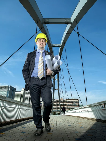 Architect in protective helmet — Stock Photo, Image