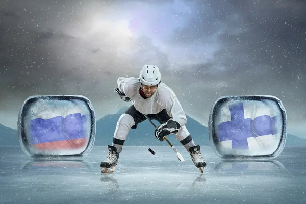 Jugador de hockey sobre hielo — Foto de Stock