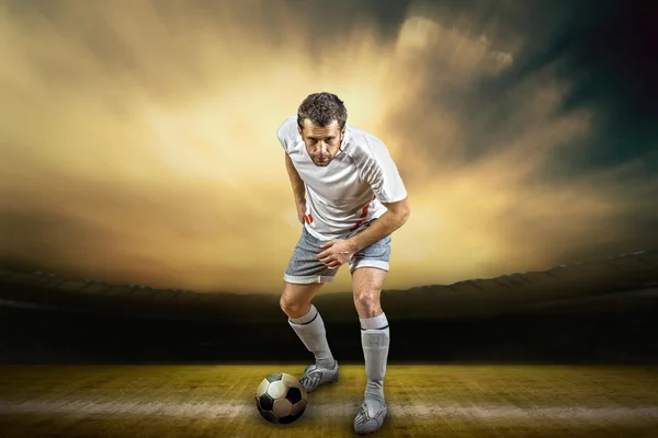 Soccer player with ball — Stock Photo, Image