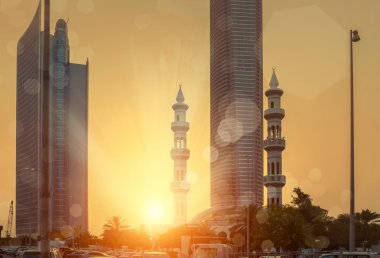 Abu Dabi gün batımı görünümü