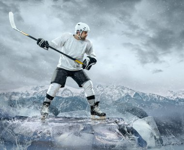 Eylem açık buz hokeyi oyuncusu