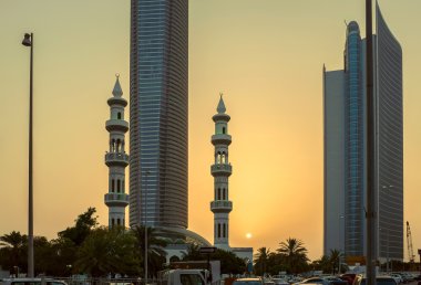 Abu Dabi gün batımı görünümü