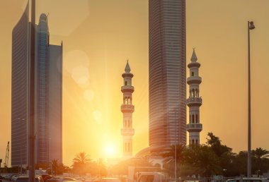 Abu Dabi gün batımı görünümü
