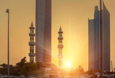 Abu Dabi gün batımı görünümü