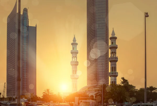 Vista del atardecer en Abu Dhabi — Foto de Stock