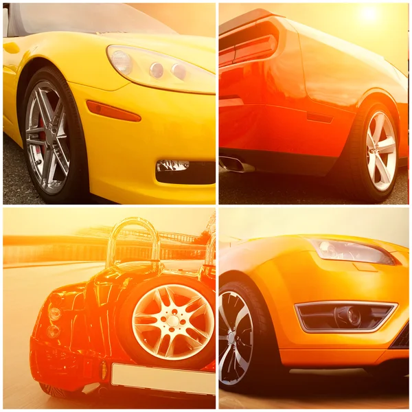 Beautiful sunny part of luxury cars — Stock Photo, Image