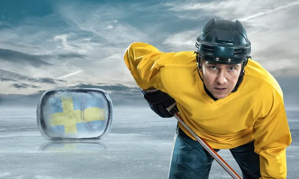 On Ice buz hokeyi oyuncusu — Stok fotoğraf