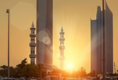 Abu Dabi gün batımı görünümü