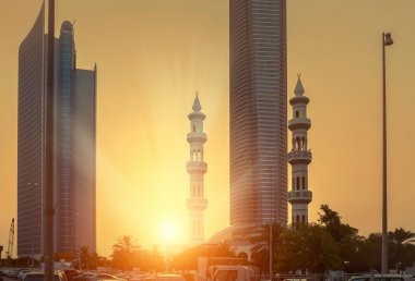 Abu Dabi gün batımı görünümü