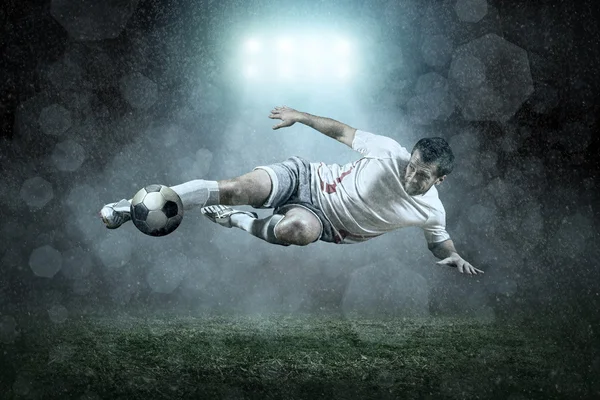 Soccer player with ball — Stock Photo, Image