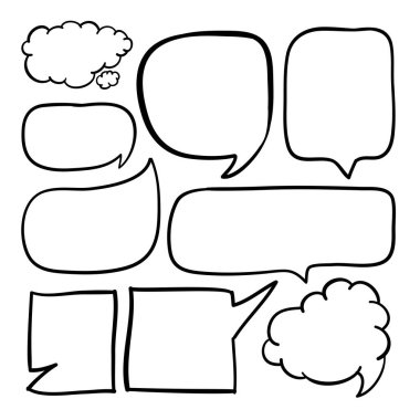 Çizilmiş konuşma baloncuk siyah