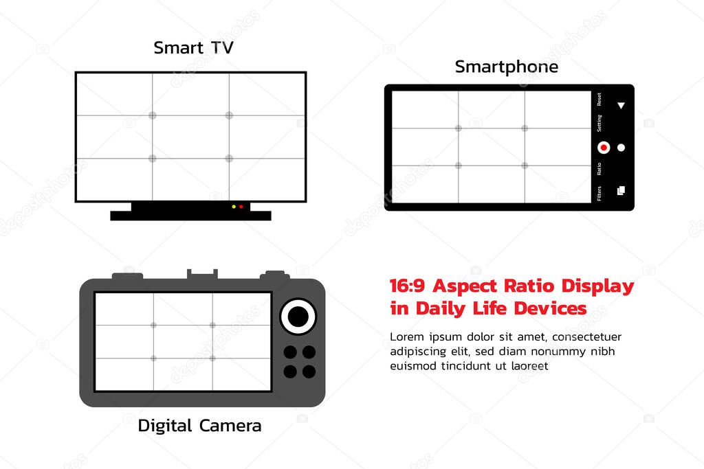 16 by 9 aspect ratio Display devices