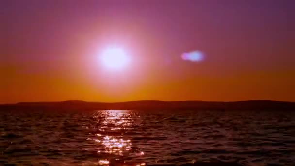 Time-lapse vista sul Lago Balaton durante il tramonto da Balatonszarszo. — Video Stock