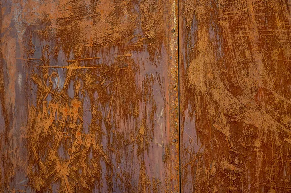 Texture Extremely Rusty Metal Door — Stock Photo, Image