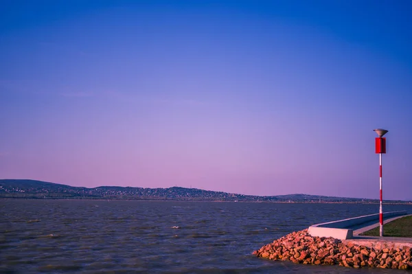 Vista Sul Lago Velence Durante Tramonto Ungheria Europa — Foto Stock