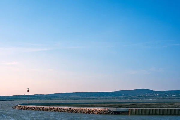 Blick Auf Den Velence See Während Des Sonnenuntergangs Ungarn Europa — Stockfoto