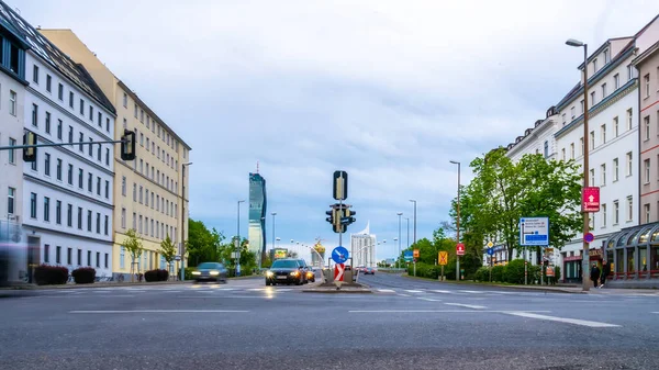 Vienna Áustria Maio 2021 Ver Tráfego Ponte Imperial Reichsbrucke Wien — Fotografia de Stock