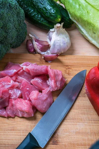 Frisches Fleisch und Gemüse — Stockfoto