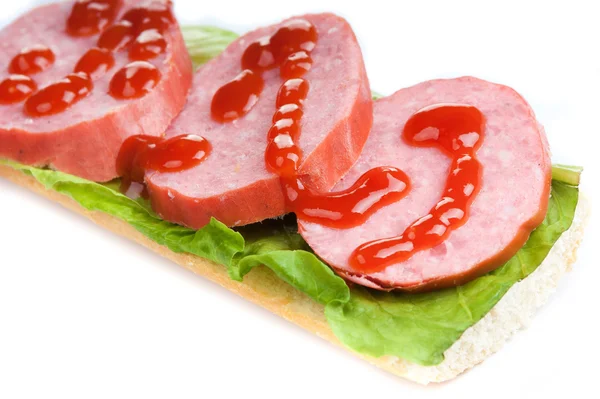 Sausage sandwich — Stock Photo, Image