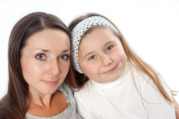 The girl with the woman in front of the computer — Stock Photo, Image