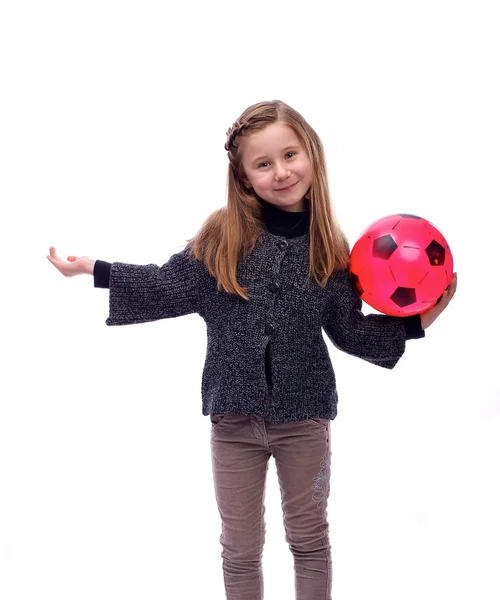 La ragazza con una palla — Foto Stock