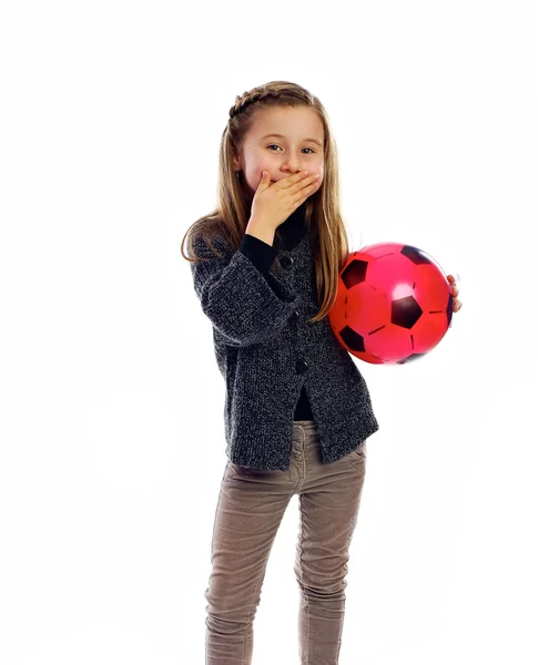 The girl with a ball — Stock Photo, Image