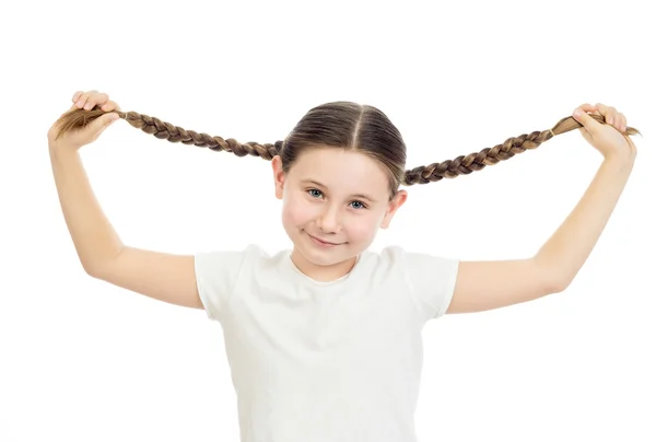 당사자에 머리 띠를 해제 하는 소녀 — 스톡 사진