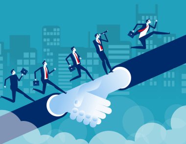 Yeni iş için yardım ve fırsat getiren iş ekibi