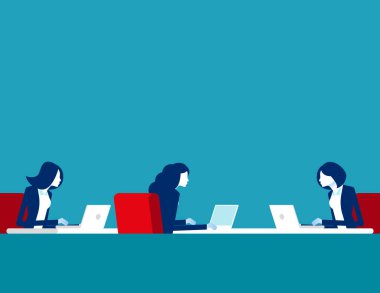 Takım çalışması ofis alanı. İnsan grubu iş yeri kavramı