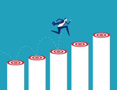 İş adamı hedef basamağını tırmandı. Hedefe ulaş