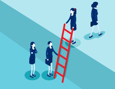 İş adamı ortak bir hedefe ulaşmak için etkileşim içindedir. İş Isometric