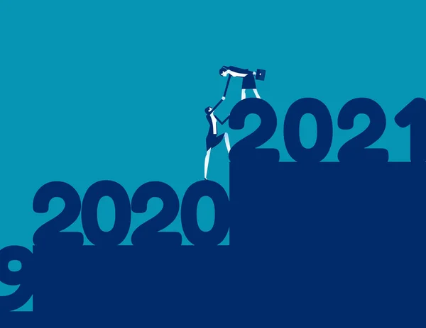 Helping Each Other 2021 Together Stock Vector