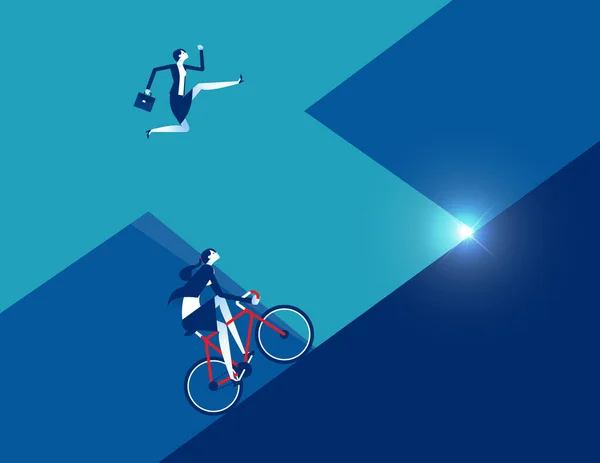 骑单车参加比赛的商界人士 — 图库矢量图片