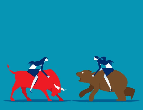Επιχειρηματίες Αγορά Ταύρων Και Αρκούδων Χρηματιστήριο Και Συνάλλαγμα — Διανυσματικό Αρχείο