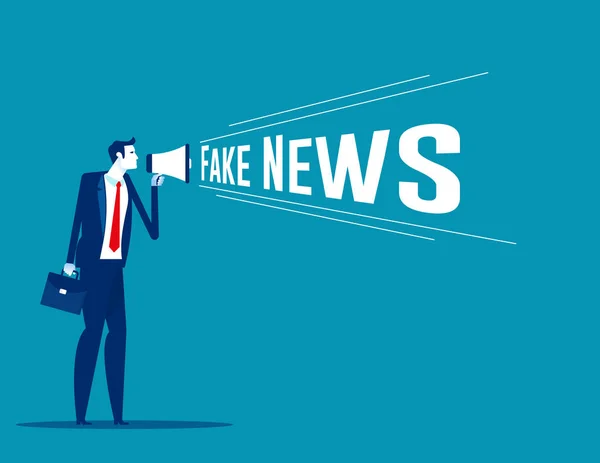 Ein Megafon Mit Fake News Sprache Der Hand Lautsprechervektor — Stockvektor